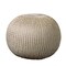 Laddha Home Designs 20" Gold and Ivory Hand Knitted Round Pouf Ottoman